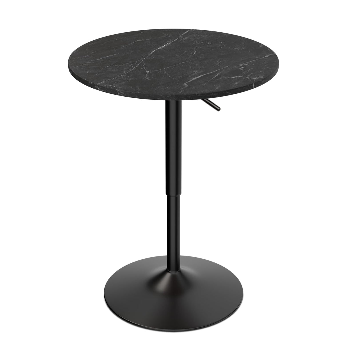 Athena Collection Round Bar Table,Adjustable Height Pub Table and 360°Swivel Bistro Table, High Top Table with MDF Desktop,Cocktail Table for Bar/Pub/Bistro(Black Rock) Athena Collection