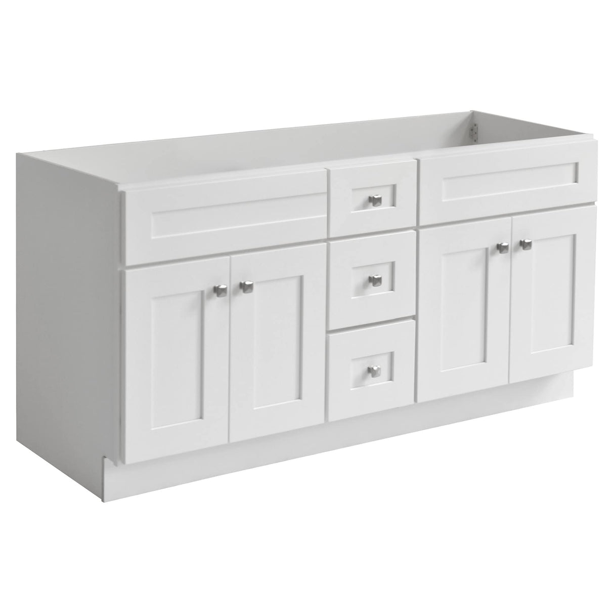 Design House Brookings 60 Inch Bathroom Vanity, Ready to Assemble, Solid Wood, Sherwin Williams® White, 599019-WHT Design House