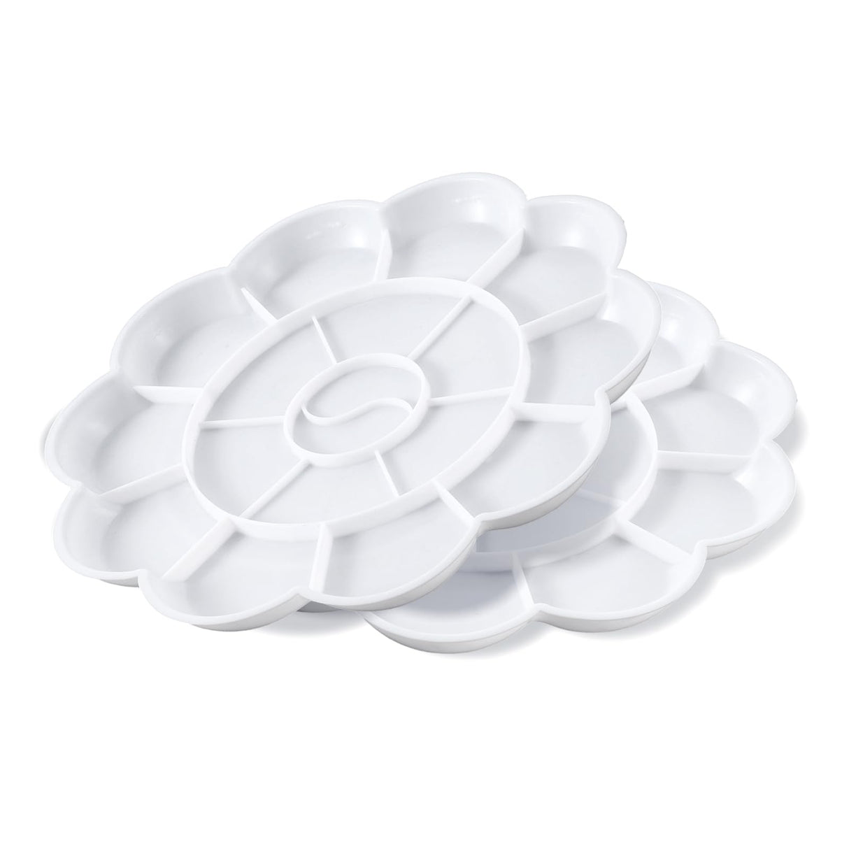 2pcs Watercolor Palette Plastic 18-Well Paint Tray Palette Flower White Painting Tray for Watercolor Create DIY Craft Professional Art Painting Acrylic Paintings Gouache Xthrotsenk