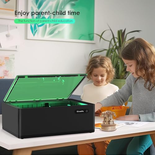 Gluwphy 10w Laser Engraver 8-in-1 Enclosure Class 1 Laser Engraver and Cutter Machine,Built-in Smoke Filtering System with Air Assist and Honeycomb Gluwphy