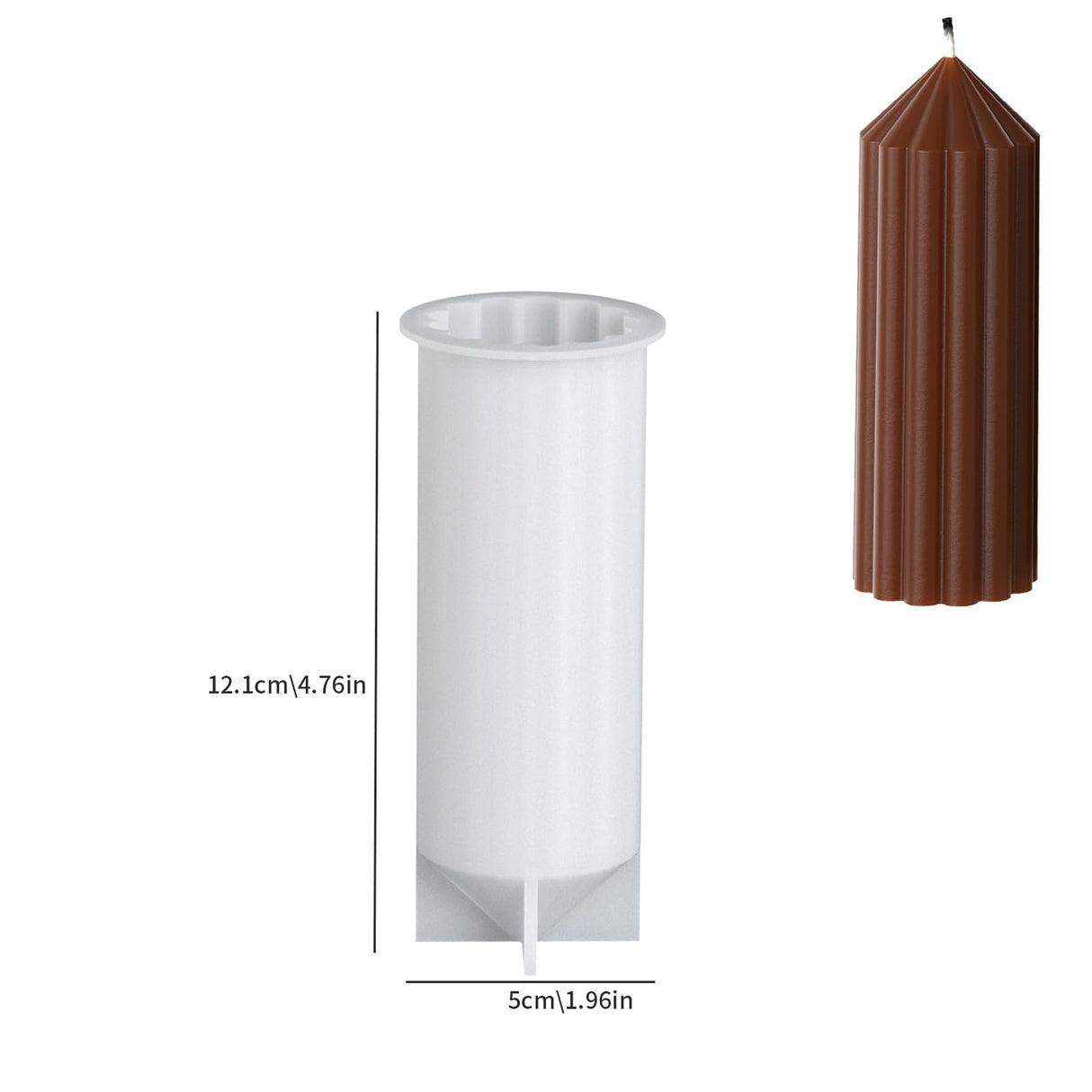 2 Pack Stripe Cylinder Pillar Spiral Candle Resin Mold - Resin Casting Silicone Molds for Home Decor & Candle Making Wave Spiral Mold ESEENS