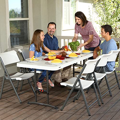 Lifetime Products 80565 Adjustable Height Folding Utility Table, 6' , Almond Lifetime