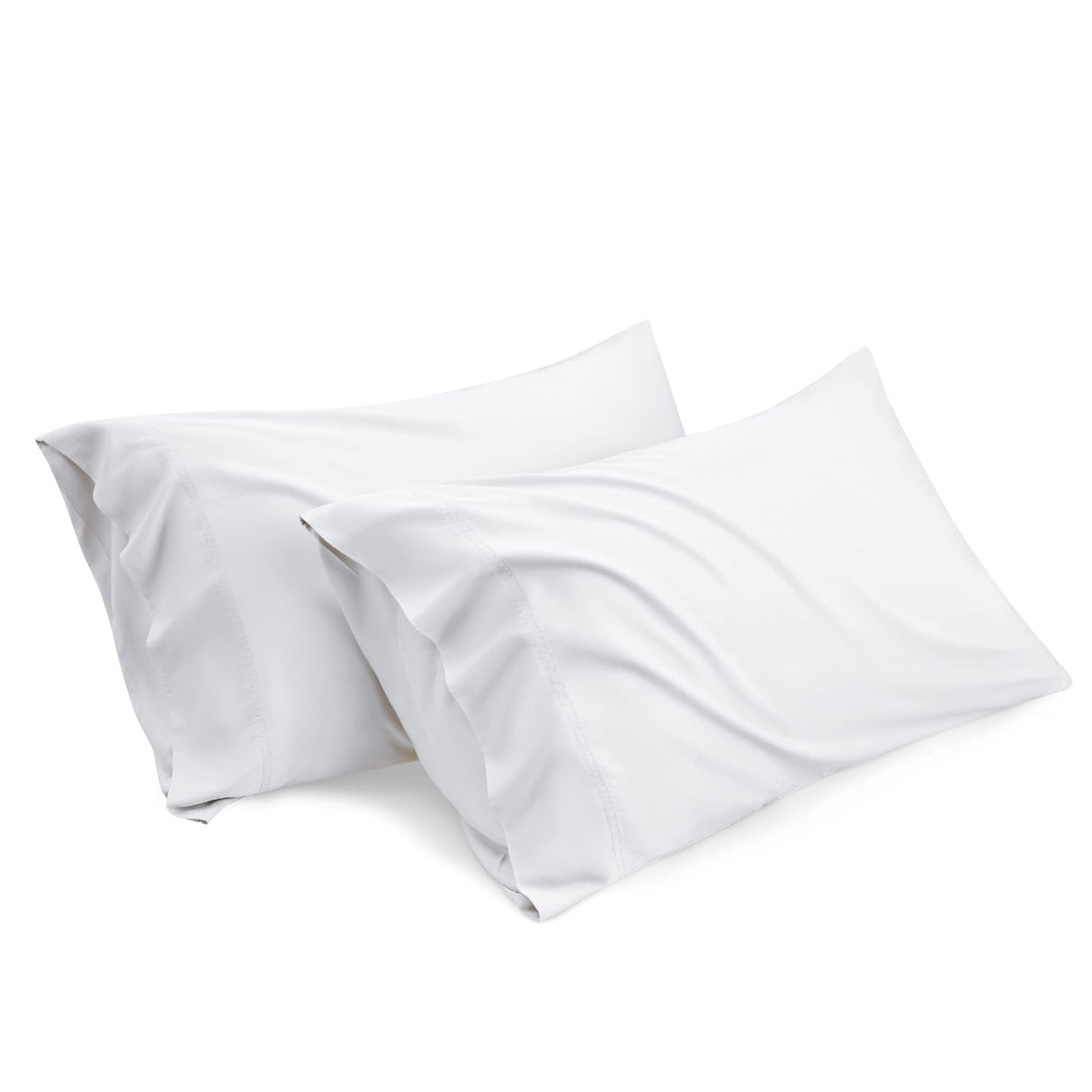 Bedsure Cooling Pillow Cases Queen Size Set of 2, Rayon Derived from Bamboo Cooling Pillowcases for Hot Sleepers, Soft & Silky Cool Pillow Covers with Envelope Closure, White, Gift, 20x30 Inches Bedsure