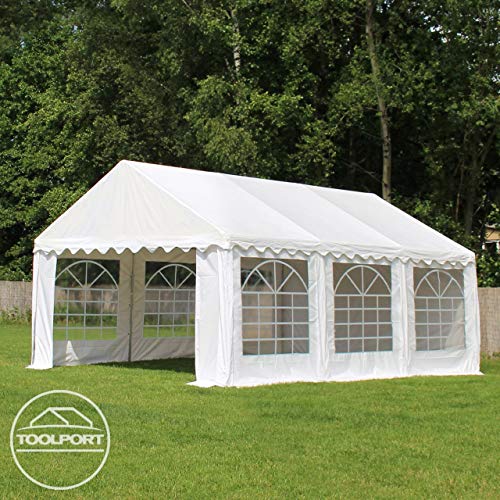 TOOLPORT 13x16 ft Marquee Party Tent PVC 700 N Canopy Waterproof White TOOLPORT