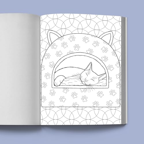 Stress Relief Cat Coloring Book: Calming and Adorable Designs for Adults WoodArtSupply