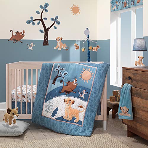 Lambs & Ivy Lion King Adventure 3Piece Baby Crib Bedding Set, Blue Lambs & Ivy