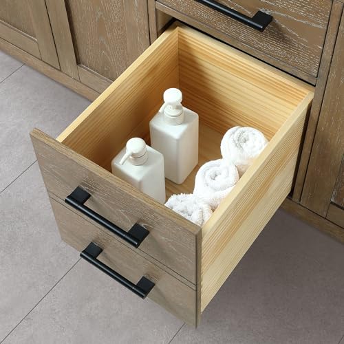 OVE Decors Bailey 72 in. W x 22 in. D x 34.5 in. H Bath Vanity in Driftwood Oak with White Engineered Quartz Top OVE Decors