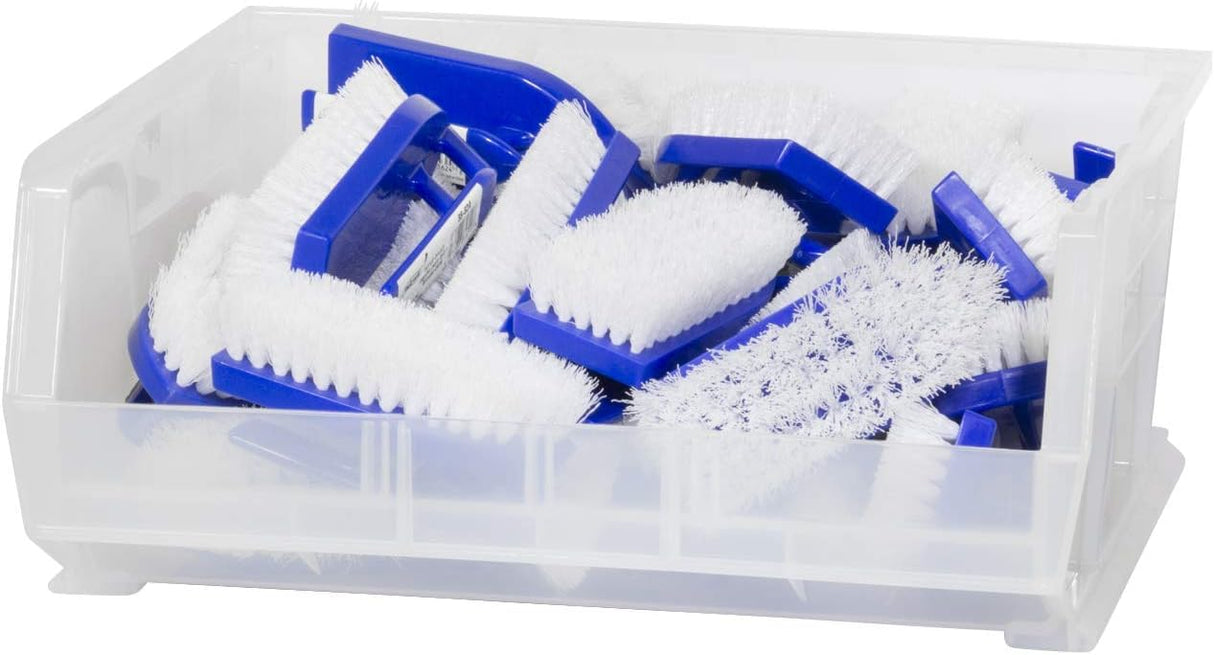 Akro-Mils 30250 AkroBins Plastic Storage Bins, Space-Saving Stackable Bins for Garage, Pantry, Craft Organization, 15" x 16" x 7", Clear, 6-Pack Akro-Mils