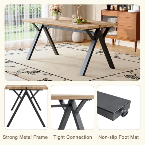 10FT Office Desk|126in Office Computer Desk|1.5in Thick Wooden Tabletop with Chamfered Corner|Black A-shaped Metal Frame|Sturdy and Stable|Easy Assembly|Easy To Clean|for Home Office, Conference Room KitDans