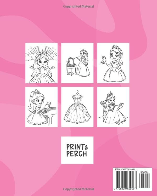 Princess Coloring Book: 25 Magical Princess Designs to Inspire Creativity and Fun for Kids Ages 3+ WoodArtSupply