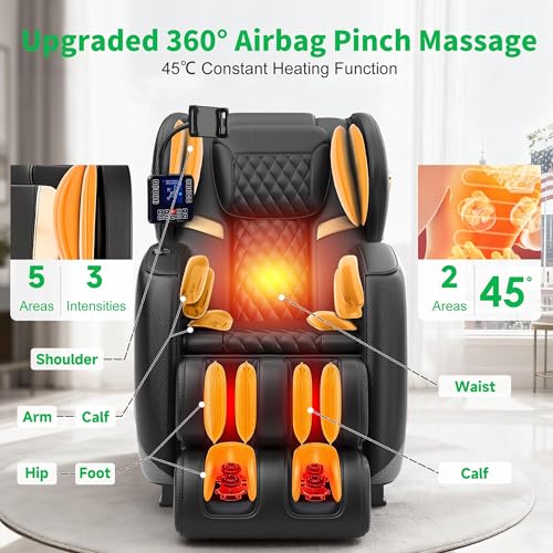 VUYSUYVY Upgraded Massage Chair Full Body, Zero Gravity Massage Chair Recliner- 10 Fix Points, 2026 Shiatsu Massage Chairs with Heat, Airbags, Foot Massage, 6 Auto Modes, Bluetooth Speaker VUYSUYVY