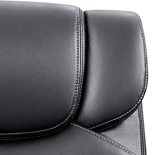 Furmax Mid Back Executive Office Chair Swivel Computer Task Chair with Armrests,Ergonomic Leather-Padded Desk Chair with Lumbar Support Furmax