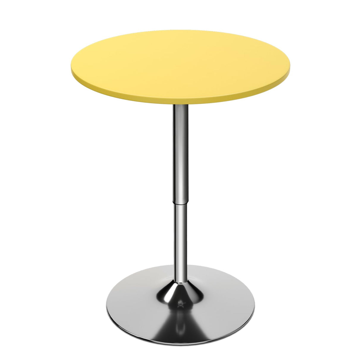 Magshion 23.5" Round Adjustable Height Bar Table, 27.5"-36" Range, 360° Swivel MDF Top Pub Table for Dining, Café, Cocktail, Yellow Magshion