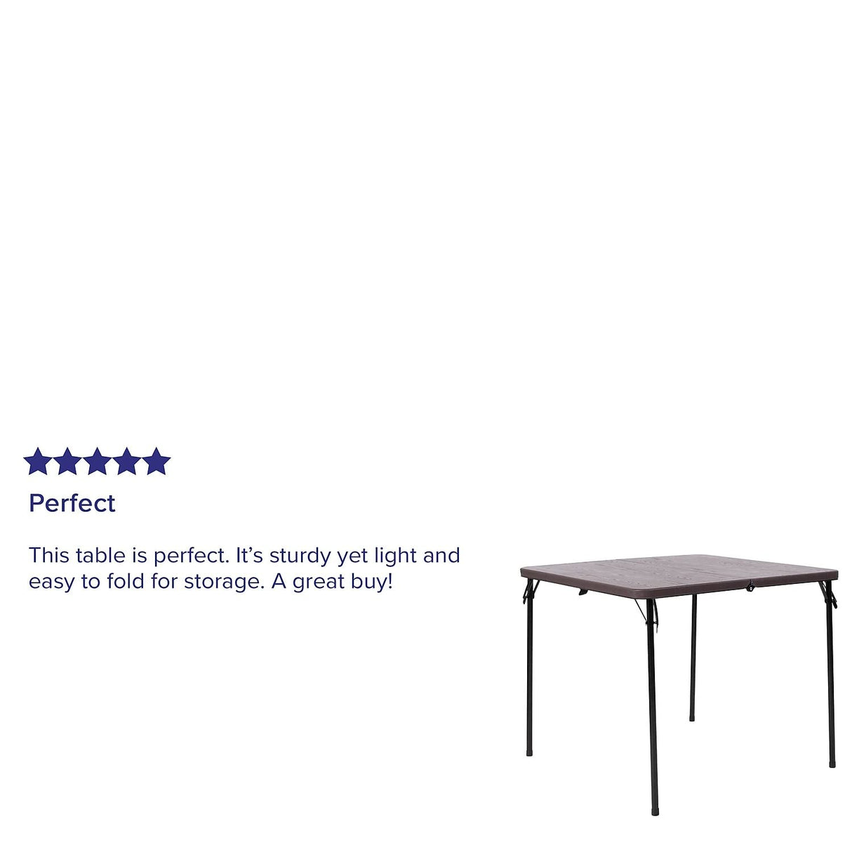 Flash Furniture Dunham 2.83-Foot Square Bi-Fold Brown Wood Grain Plastic Folding Table with Carrying Handle Flash Furniture