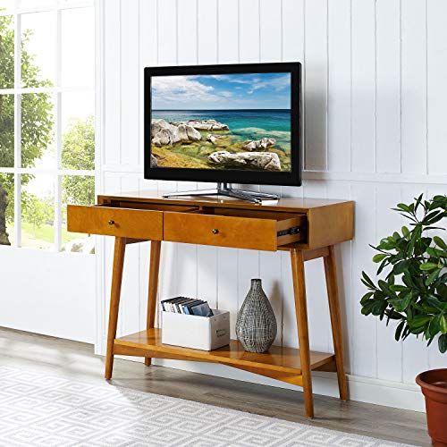 Crosley Furniture Landon Sofa Console Table with Drawers and Shelf for Hall, Entryway, or Living Room, Acorn Crosley Furniture