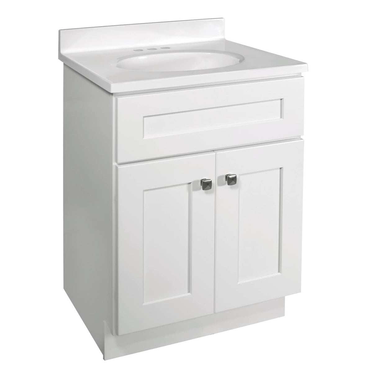Design House Brookings 24 Inch Bathroom Vanity, Ready to Assemble, Solid Wood, Sherwin Williams® White, 586925 Design House