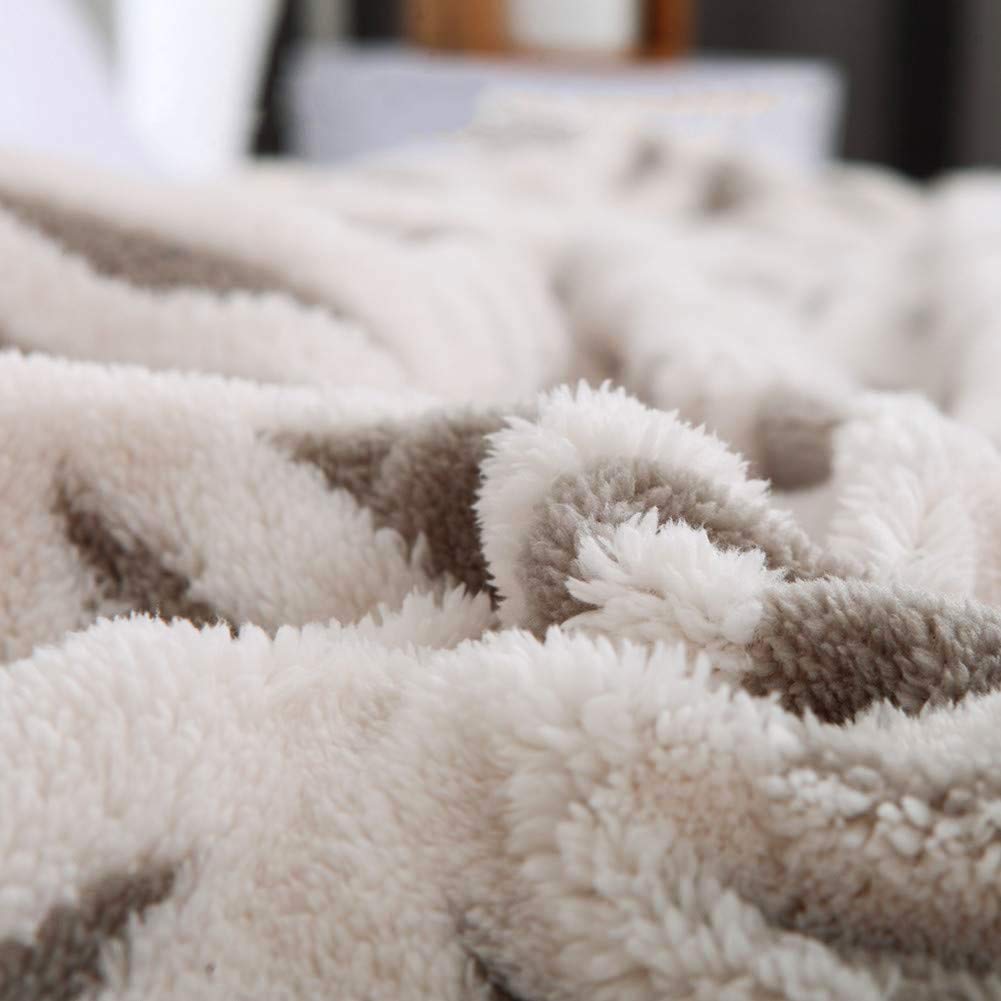 LOMAO Sherpa Fleece Blanket Fuzzy Soft Bed Blanket Dual Sided Throw Blanket fit Couch Sofa (Grey,51x63) LOMAO