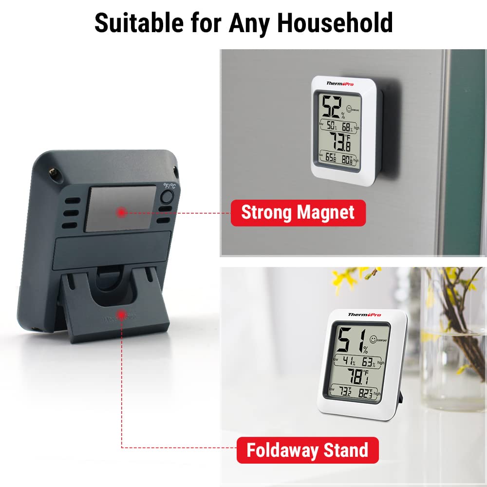 ThermoPro TP50 Digital Hygrometer Indoor Thermometer Room Thermometer and Humidity Gauge with Temperature Monitor ThermoPro