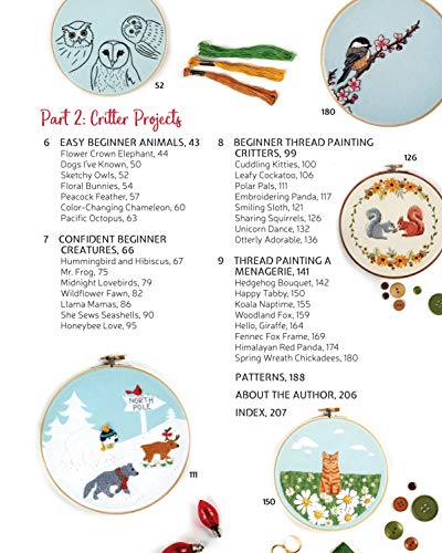 Animal Embroidery Workbook: Step-by-Step Techniques & Patterns for 30 Cute Critters & More (Landauer) Designs include Foxes, Sloths, Hedgehogs, Giraffes, Cats, Chickadees, Pandas, Bees, Flowers & More Fox Chapel Publishing