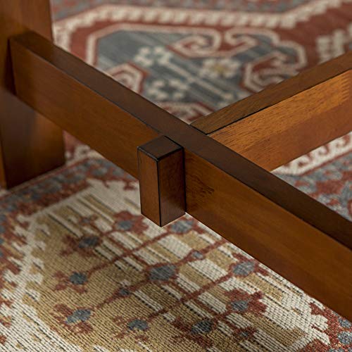 Walker Edison Rustic Farmhouse Wood Distressed Dining Room Table with Expandable Leaf Kitchen Table Set Dining Chairs, 60 Inch, 6-8 Person, Oak Brown Walker Edison