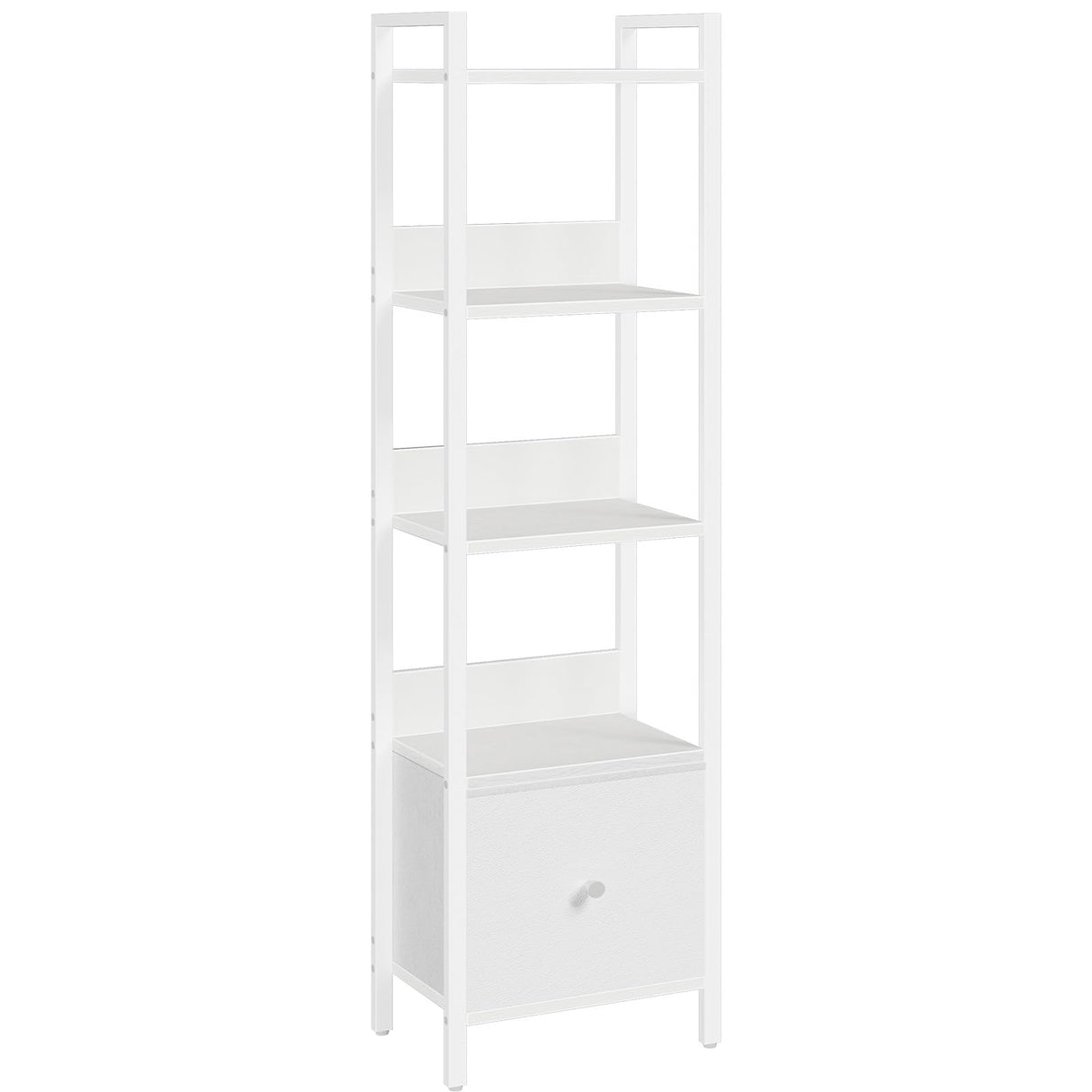 MAHANCRIS Bookshelf, 5-Tier Bookcase with Drawer, Small Book Shelf for Small Space, Storage Shelf Organizer, for Living Room, Bedroom, Study, Kitchen, White BKWT55101 MAHANCRIS