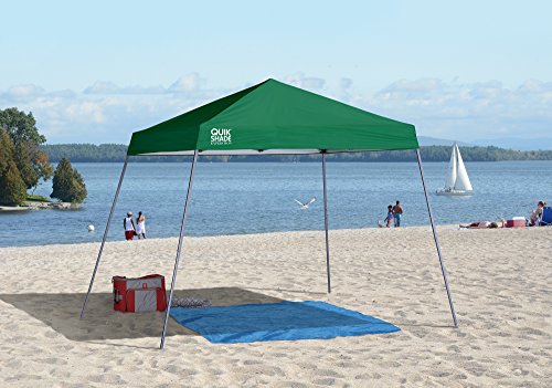 Quik Shade Expedition 10 x 10-Foot Instant Canopy, Slant Leg Outdoor Tent, 64 Square Feet of Shade for 8-12 People - Green Quik Shade
