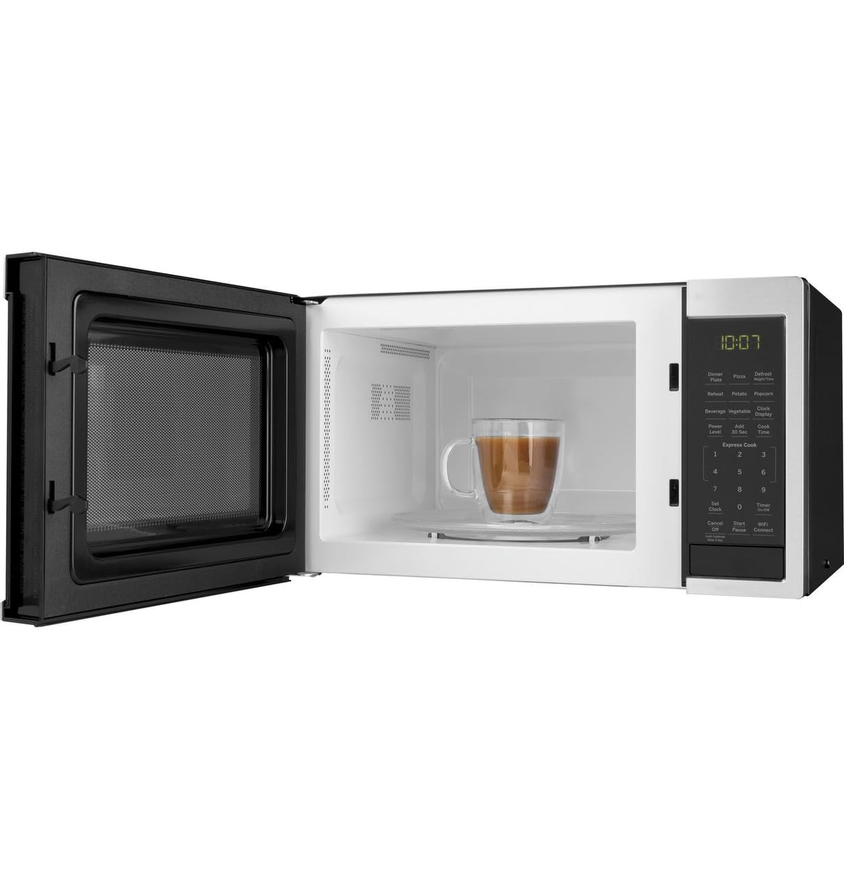 GE Smart Countertop Microwave Oven | Complete with Scan-to-Cook Technology and Wifi-Connectivity | 0.9 Cubic Feet Capacity, 900 Watts | Home & Kitchen Essentials | Stainless Steel GE