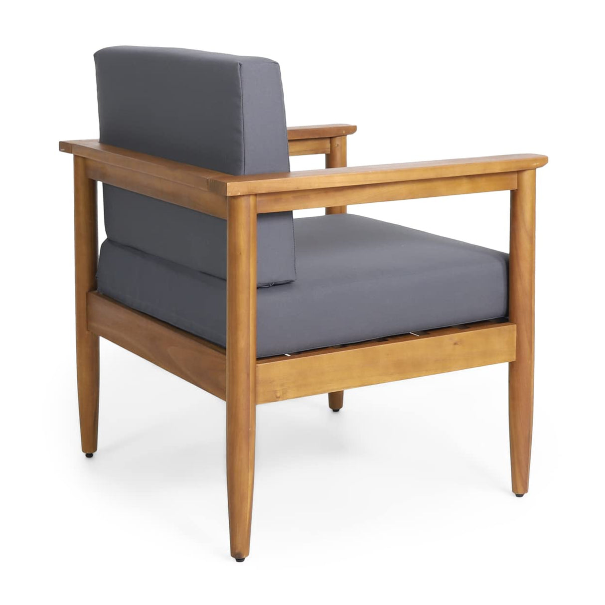 Christopher Knight Home Eudora Outdoor Acacia Wood Club Chair (Set of 2), Teak and Dark Gray Christopher Knight Home