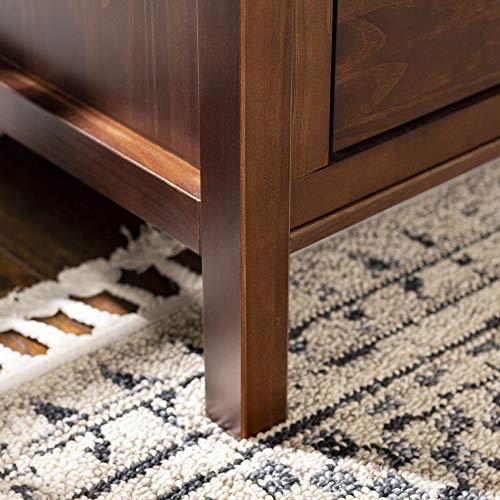 Walker Edison Traditional Simple Wood Accent Entryway Console Sideboard Living Room Storage Shelf, 6 Drawer, Walnut Walker Edison