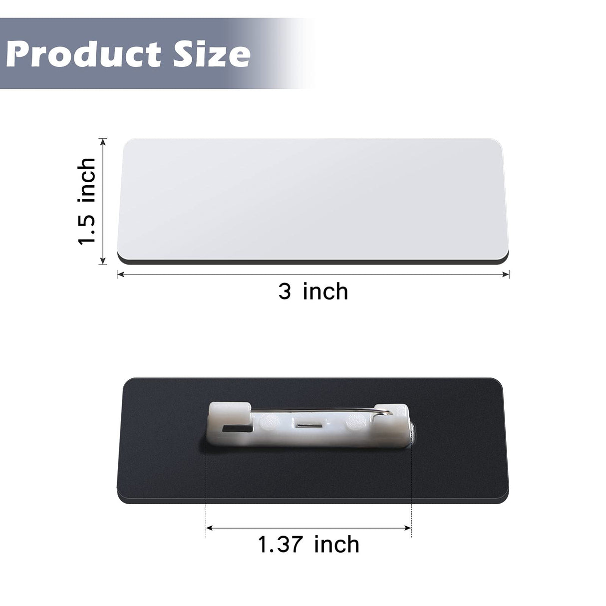 Name Tag Blank Name Badges 1 x 3 Inch DIY Blank ID Name Badge with Pin Backing for Office Workers Students, Personalized Badges Making (25 Pieces) TecUnite