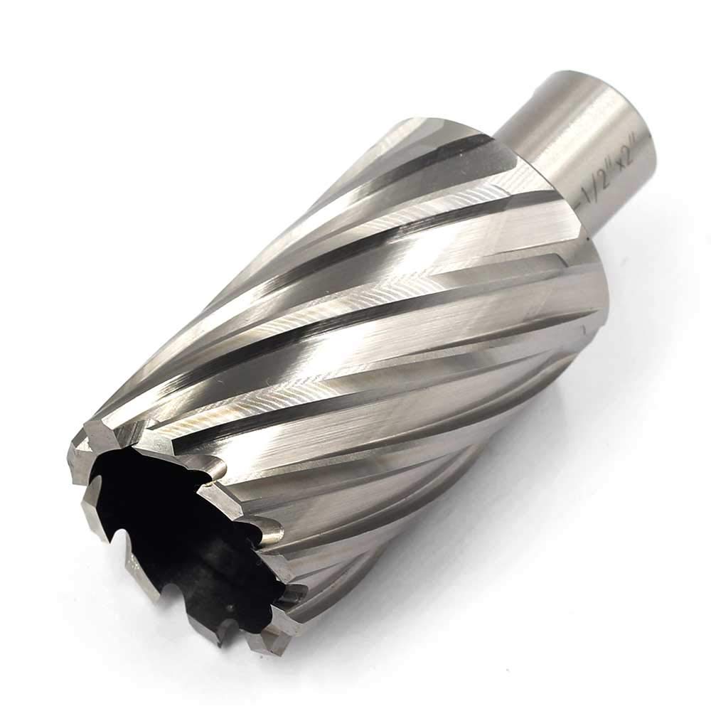Annular Cutter JESTUOUS 3/4 Inch Weldon Shank 1-1/2 Cutting Diameter 2 Cutting Depth with Two-Flat HSS Kit for Magnetic Drill Press,1 Piece JESTUOUS