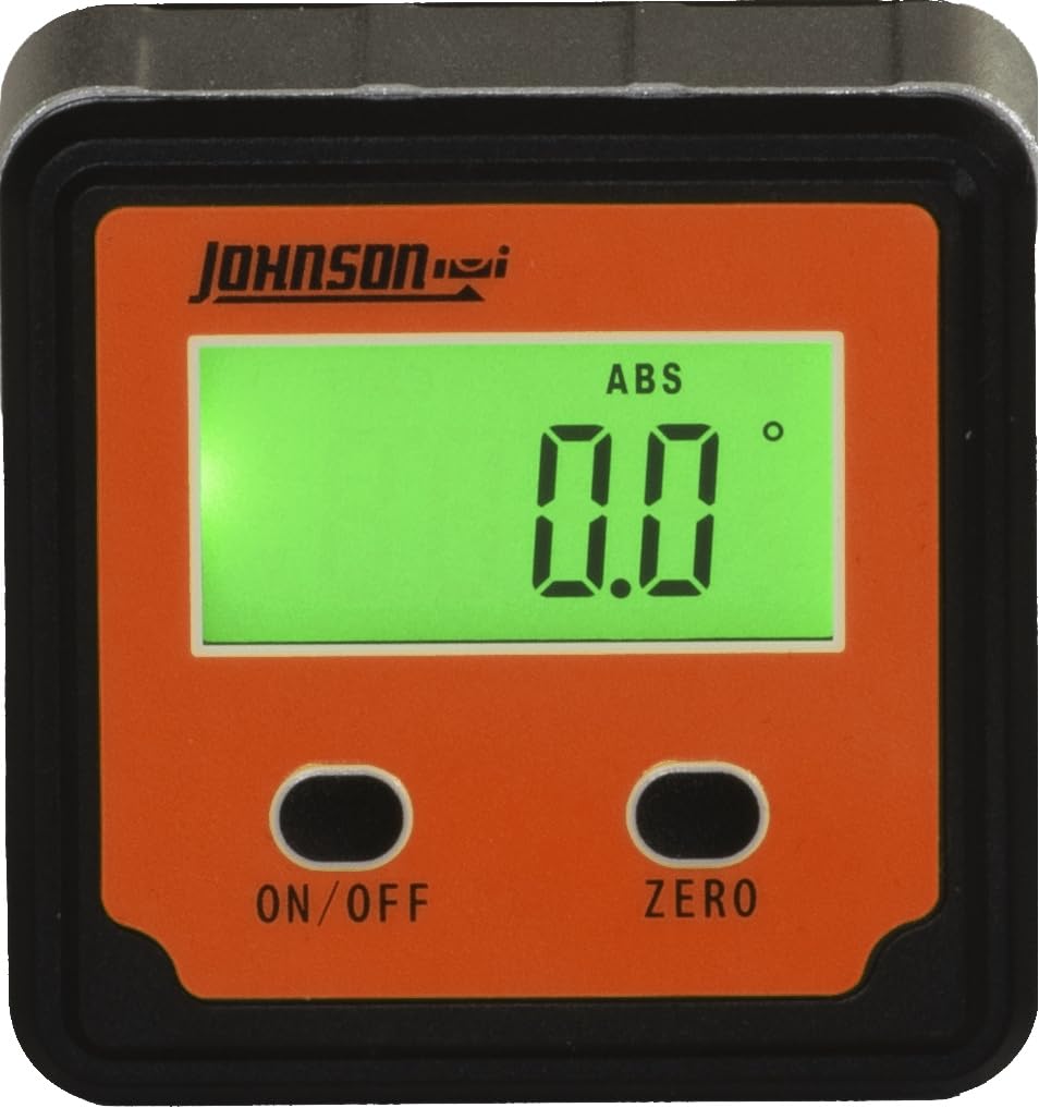 Johnson Level & Tool 1886-0000 Magnetic Digital Angle Locator w/ 2 Buttons, Orange, 1 Locator Johnson