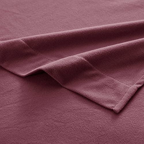 Flannel Sheets Warm and Cozy Deep Pocket Breathable All Season Bedding Set with Fitted, Flat and Pillowcases, King, Burgundy Red Sweet Home Collection