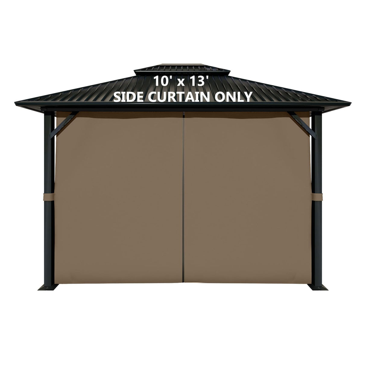 Aoodor 10' x 13' Gazebo Curtain Set Protecting Privacy Side Walls 4 Panels,Curtain Only (Brown) Aoodor
