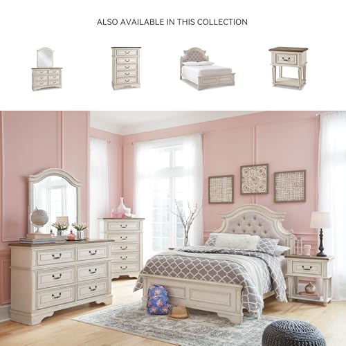 Signature Design By Ashley Realyn French Country Youth 6 Drawer Dresser, Chipped White & Brown Signature Design by Ashley