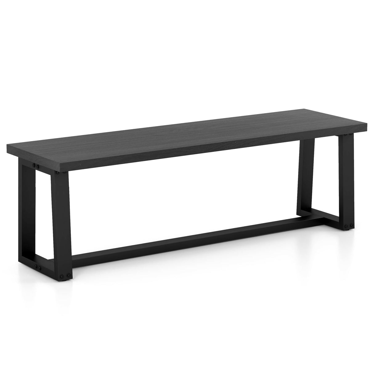 Giantex 56.5" L Wood Dining Bench, Industrial Table Bench w Metal Frame, Adjustable Footpads, 440LBS Load Capacity, Farmhouse Bench for Kitchen, Dining, Living Room, Entryway (Black, Rectangular) Giantex