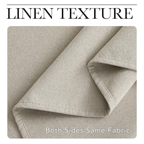 NICETOWN 100% Blackout Linen Curtain for Patio Sliding Door, W100 x L84 in Room Divider Curtain for Bedromm, 2-Sided Faux Linen Physical Shading Thermal Insulated Privacy Drape, Natural, 1 Panel NICETOWN
