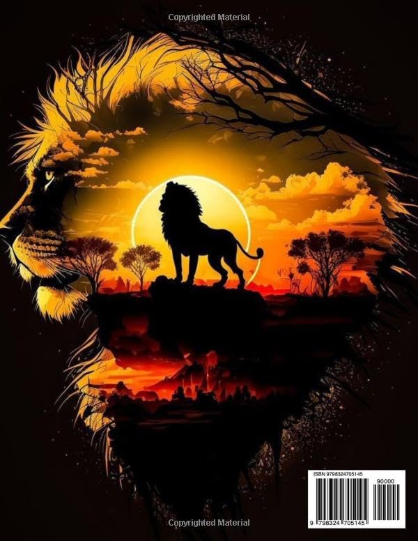 A Lion Coloring Book for Adults:: Experience The Wonders of Jungle: The Savannah King Majosta