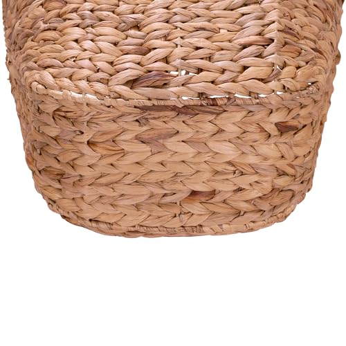 Household Essentials ML-4002 Tall Water Hyacinth Wicker Basket with Handles | Natural, Brown, Natural Household Essentials