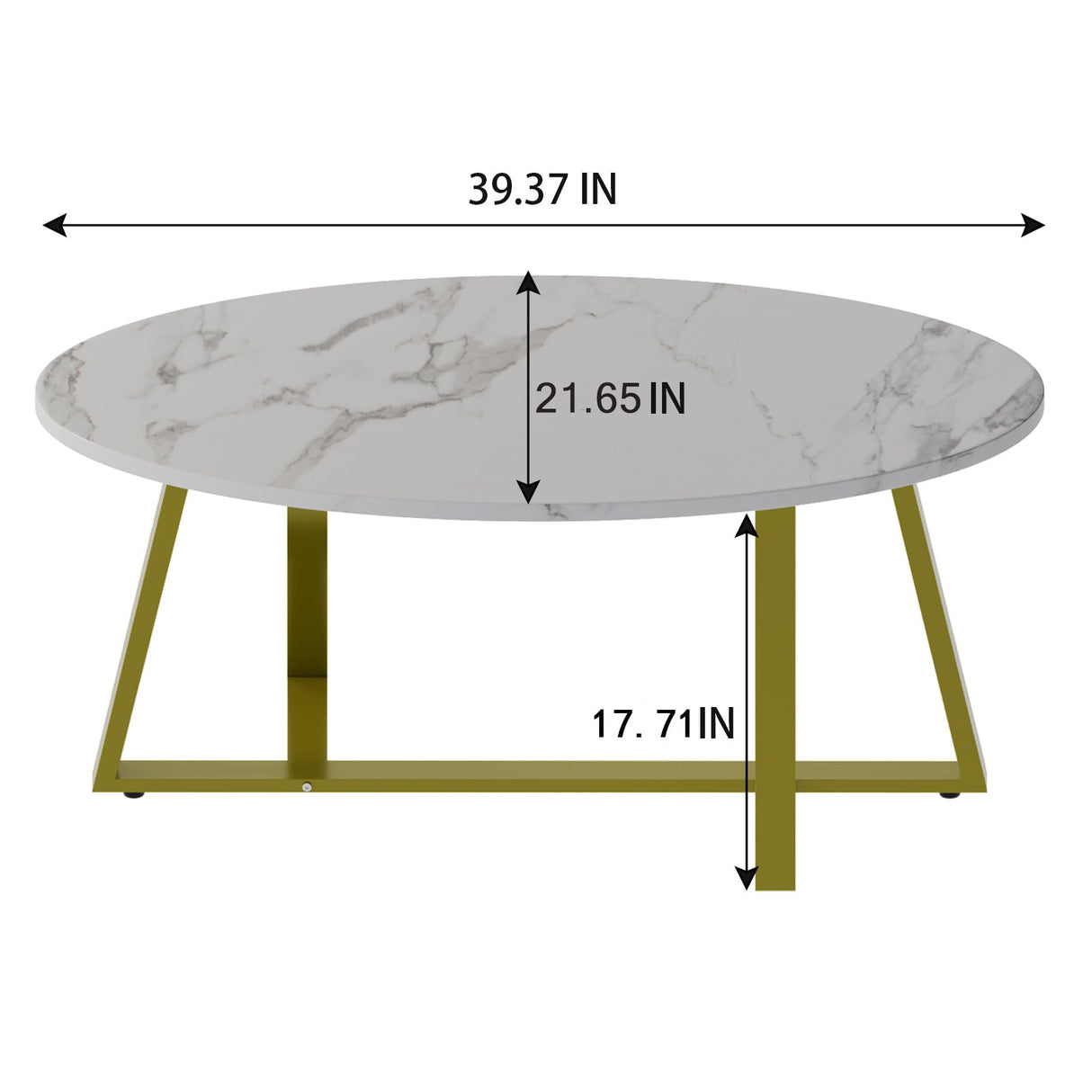 Wolawu Coffee Table White Faux Marble Coffee Table for Living Room,Oval Center Tables Modern Tea Table for Small Space,Wooden Living Room Tables End Table with Sturdy Gold Metal Leg Wolawu