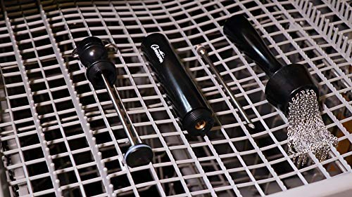 Camerons 3-in-1 Barbecue Injector Basting Mop - Baster Set Includes BBQ Chain Basting Brush & Meat Syringe to Baste, Marinate & Inject Food w Flavor - Indoor Outdoor Use - Grilling Cookout Essential Camerons