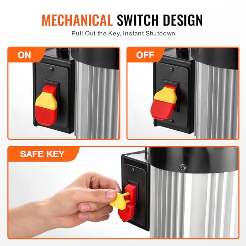 VEVOR Benchtop Mortise Machine, 370W, 1725 RPM Woodworking Mortising Machine, with 1/4-Inch 3/8-Inch 1/2-Inch Chisels Wooden Workbench, for Making VEVOR