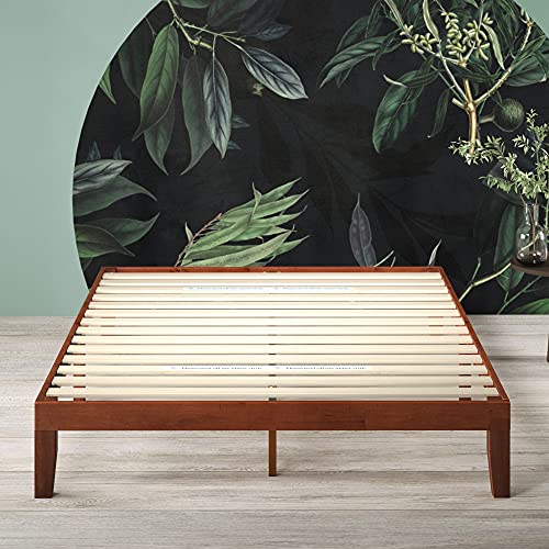 Zinus Wen Wood Platform Bed Frame - Elegant Cherry Finish, No Box Spring Needed, Easy Assembly, Queen Size Zinus