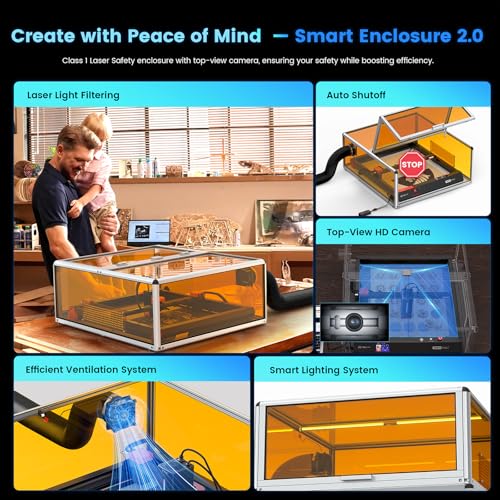 Algolaser 40000mW Laser Engraver Machine - Laser Cutter/Engraver with Air Assist Kit - Laser Engraving Machine with 3.5" Smart Touchscreen & AlgoOS System,Laser Engraver for Metal,Wood,Acrylic AlgoLaser