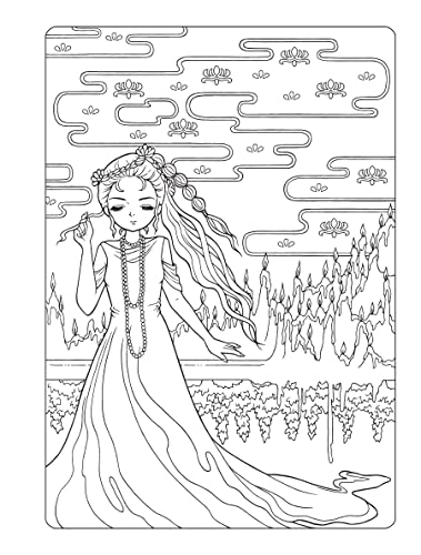 Creative Haven Manga Muses Coloring Book: Inspiring Anime, Manga, & Pop Surrealist Designs (Adult Coloring Books: Fantasy) WoodArtSupply