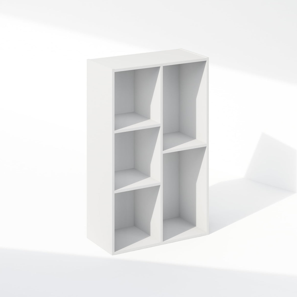 Furinno Reed 5-Cube Open Shelf Clothing & Closet Storage Organization, White Furinno