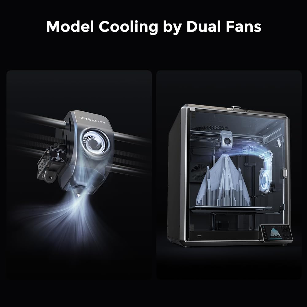 Creality K1 Max 3D Printer with Smart AI Function 600mm/s Printing Speed 20000mm/s² Acceleration, Core XY Structure 11.81x11.81x11.81 inch Large Build Volume Auto Leveling Dual-Gear Extruder Comgrow