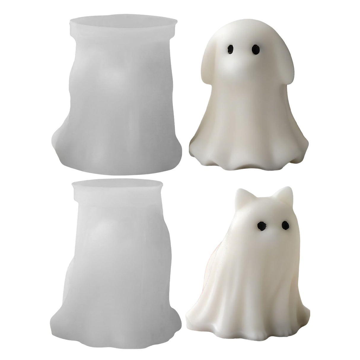Halloween Animal Ghost Candle Mold, Cat Dog Resin Casting Ghost Silicone Molds for Halloween Aromatherapy Candle Soap Making Home Art Crafts Decor DIANA'S DREAM