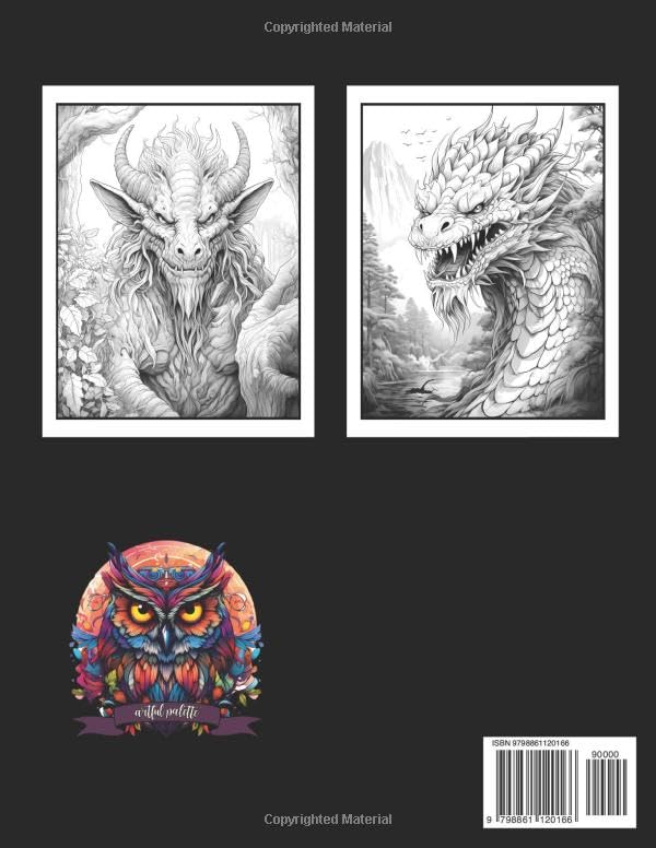 Mystical Creatures Coloring Book for Adults: An Adult Coloring Book with Fantasy Creatures like Dragon, Phoenix, Yeti - 50 Coloring Pages (Animals & Creatures) WoodArtSupply