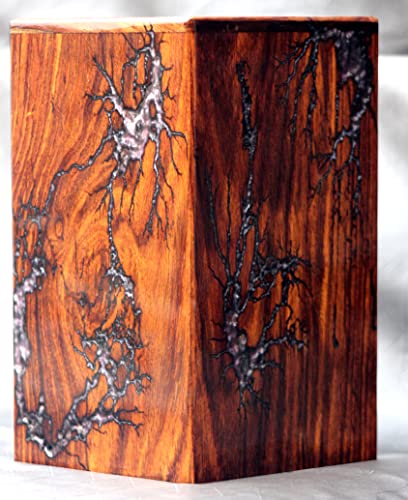 Handmade Wooden Urn Box - Professional Wooden Urns for Human Ashes Adult - Burial-Cremation Urns -Engraving Urn with Amazing Epoxy Resin Design - Merit wooden craft